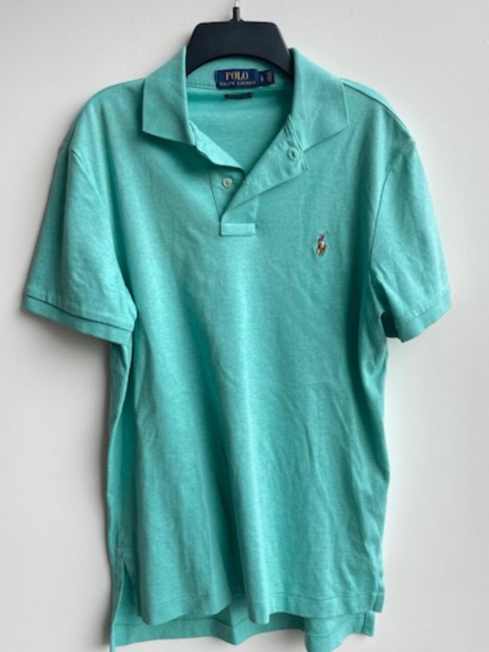 Polo Ralph Lauren Polo Shirt Mens S Mint Green Pima Soft Touch Short Sleeve Pony